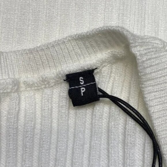 NEW THE KOOPLES Womens Sweater Top White Size 1/S Rib Knit V-Neck Pullover - Picture 5 of 11